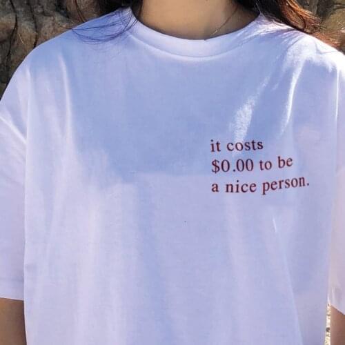 Skuggnas New Arrival Nice Person T shirt tumblr clothing aesthetic t shirt be nice shirt Short Sleeve Fashion Tumblr Tops Aesthe