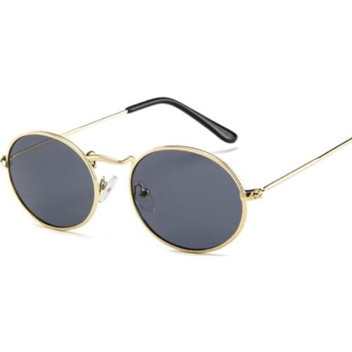 Fashion Oval Sunglasses Women/man Brand Designer Ladies Sunglasses Male Metal Small Frame Vintage Punk Oculos De Sol Feminino
