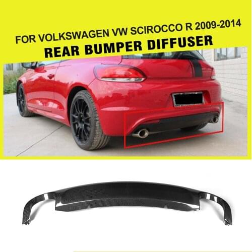 Carbon Fiber / FRP Car Rear Bumper Lip Diffuser for VW Scirocco R Bumper 2009 - 2014