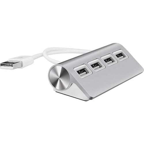 USB HUB, Premium 4 Port Aluminum USB Hub with 11 inch Shielded Cable for iMac, MacBooks, PCs and Laptops