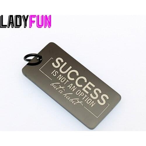 Success Is Not An Option But A Habit Charm Stainless Steel Motivational Entrepreneur Charms High Polish Mirror Pendant 10pcs
