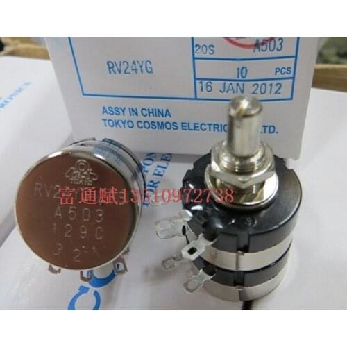 [VK] original TOCOS RV24YG 20S A1503 RV24YG20S double potentiometer A50K A50KX2 A50K*2 20mm round shaft