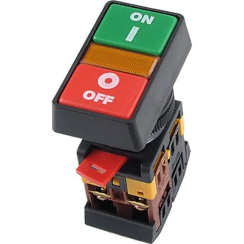 ON OFF START STOP Push Button w Light Indicator Momentary Switch Red Green Power