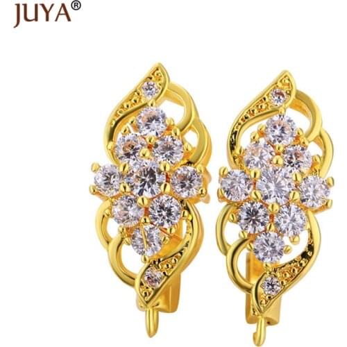 1 pair Luxury AAA Zircon Crystal Earrings Making Accessories 4 Colors Hook Earring Clasps Earwire Findings DIY