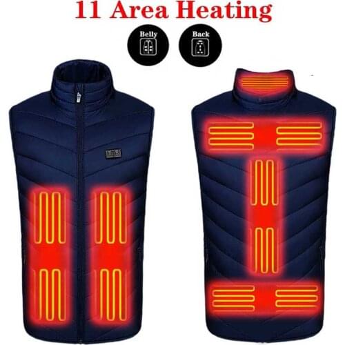 9 Heated Areas Vest USB Electric Heated Vest Winter Heating Jacket Thermal Clothing Fishing Hunting Vest Ski Warm Heated Jacket