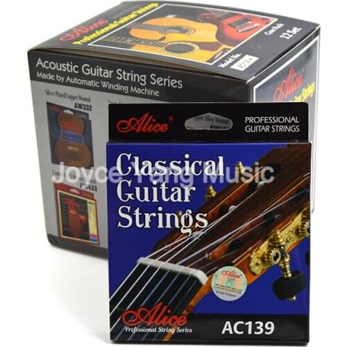 12 Sets of Alice AC139-N/H Classical Guitar Strings Titanium Nylon Strings Silver-Plated 85/15 Bronze Wound 1st-6th Strings