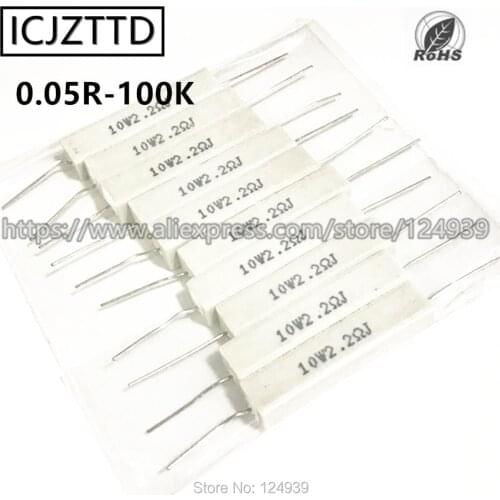 10pcs 10W 5% J Cement Res 24R 27R 30R 33R 36R 39R 47R 51R 56R 62R 68R 75R 82R 91R 100R 120R 150R 180R 200R 220R 240R Cement Res