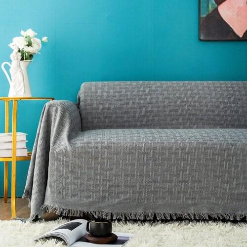 100% Cotton Bedding Quilt Summer Blanket on Sofa/Couch /Divan Sun Lounge Covering Plaid With Tassel