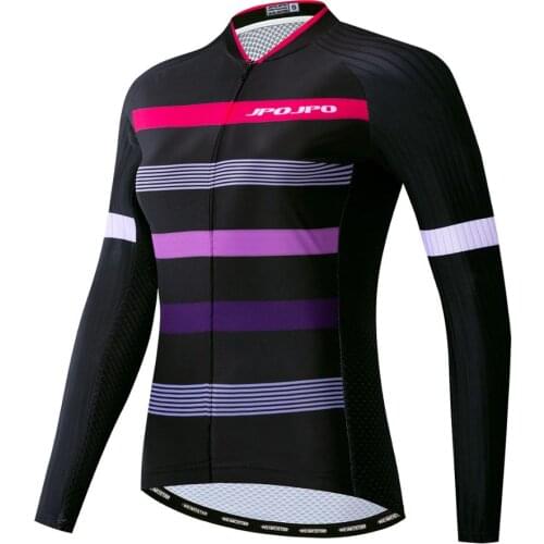 2019 Womens Cycling Jersey Long Sleeve Autumn Cycling Shirt Top Mountain Bike Clothing Spring Pro Team Bicycle Clothes Black