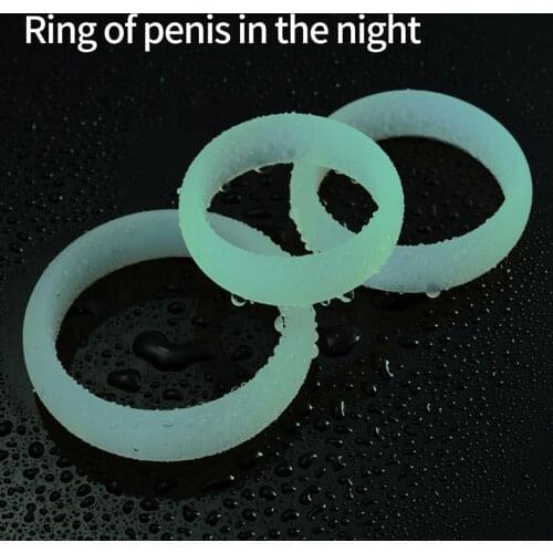 3PCS Silicone Flash In Night Penis Cock Ring Chastity Cage Delay Ejaculation Scrotum Sex Toys for Men