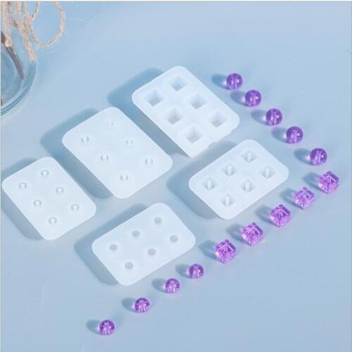 6 Square Round Resin Mold mirror silicone mold for earring string Pendant Bracelet Jewelry Tools