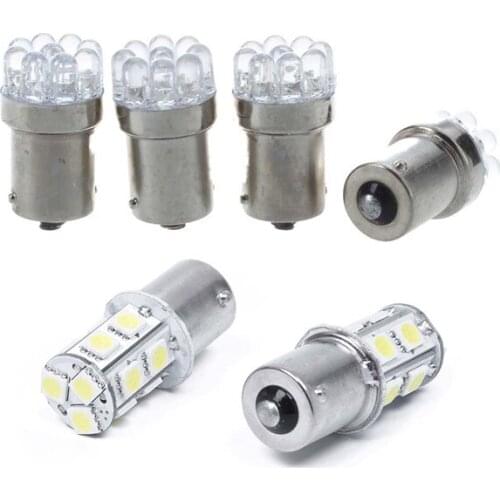 6 Pcs 1156 BA15S 5050 SMD Lights Bulb White 12V Car Rear Light, 4 Pcs 9 Leds & 2 Pcs 13 Leds