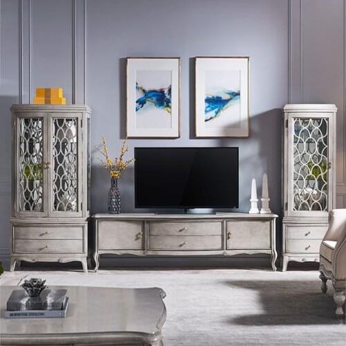 American-style Wall Side Cabinets Living Room Solid Wood Single Double Door Side Cabinets European-style Simple Wine Cabinets