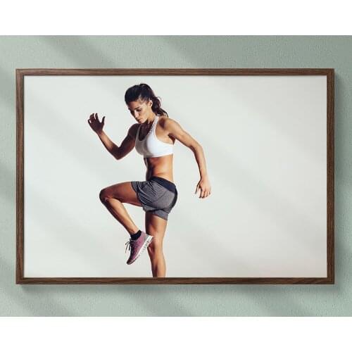 B037 Bare-handed Aerobic Exercise Fitness Bodybuilding Women Sexy Beautiful Strong Wall Sticker Silk Fabric Poster Indoor Decor