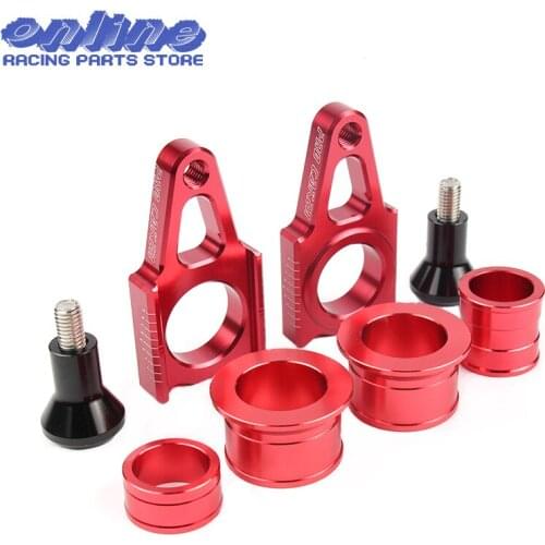 CNC Front & Rear Wheel Hub Spacers With Rear Chain Adjuster For CR125R CR250R CRF250R CRF250X CRF450R 450X Supermoto Motorcycle