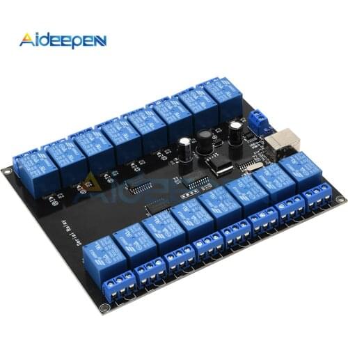 DC 7V-38V 16 Channel Serial Port Relay Module Board 6CH Relay Switch Control for Smart Home 12V 24V