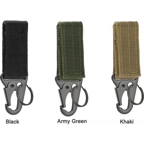 EDC Nylon Ribbon Fixed Buckle Keychain Tactical Military Backpack Waist Fastener Hook Buckles Outdoor Hunting Hiking Carabiner