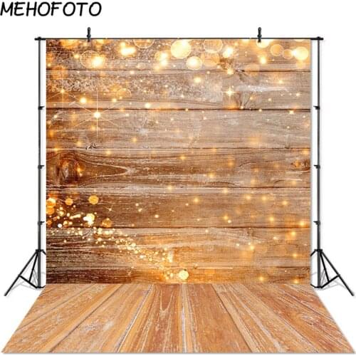 Newborns Photography Backdrops for Wood Board Background Golden Shiny Bokeh Romantic Wedding Background Photo Studio Props