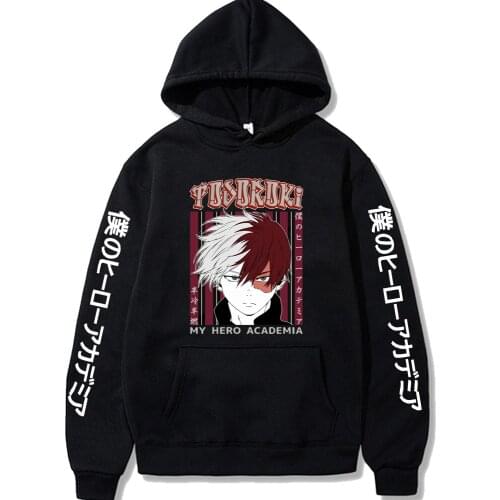 Harajuku My Hero Academia Unisex Hoodies Japanese Anime Shoto Todoroki Printed Mens Hoodie Streetwear Casual Sweatshirts