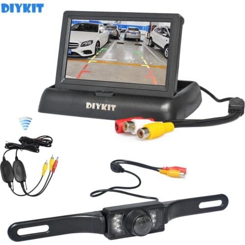 DIYKIT Wireless 4.3" Car Reversing Camera Kit Back Up Car Monitor LCD Display HD Car Rear View Camera Parking System