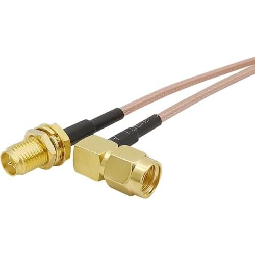RG316 Cable RP SMA Female to RP SMA Male Right Angle RF Coaxial Connector RG316 90 Degree Extension Cable