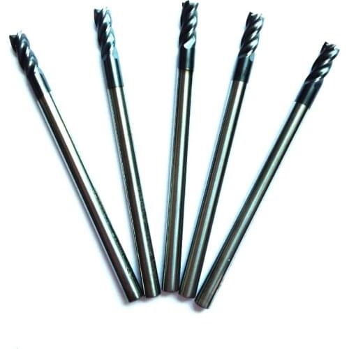 Free Shipping-5pcs 3mm 4 flutes Tungsten Carbide Square End mills HRC45 Milling cutters CNC Spiral Router bits CNC tools