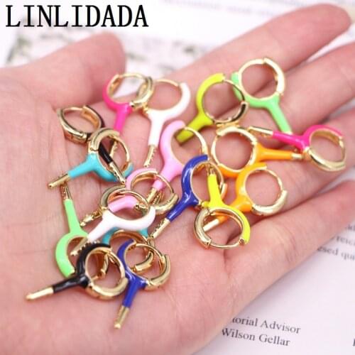 8Pair 28*14mm high quality small hoop earring colorful round hoop earring for women/girls CZ crystal Earring