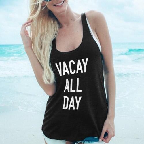 Tank Tops Casual Summer Flowy Vacation Tanks Vest Vacay All Day Womens Clothing Sleeveless Beach Cruise Shirt