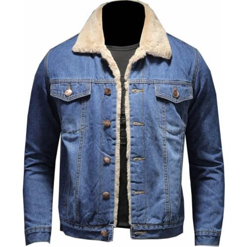 Mcikkny Mens Winter Warm Denim Jackets And Coats Fleece Lined Thermal Outwear Tops Plus Size S-5XL Windbreak