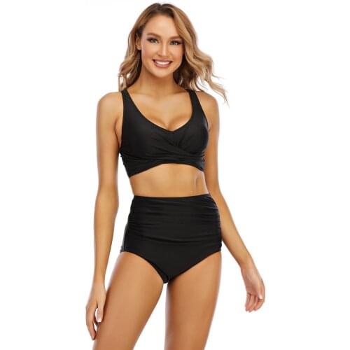 2021 New high-waisted bikini bodysuit sexy swimsuit cover belly split swimsuit girl