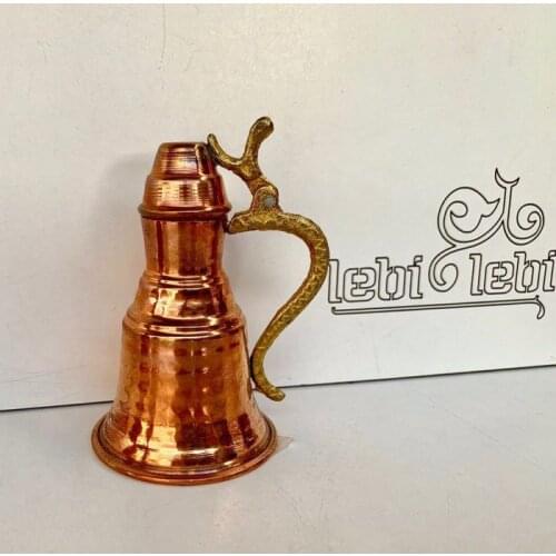 Ottoman sherbet water bowl with Ottoman copper jug lid copper gold