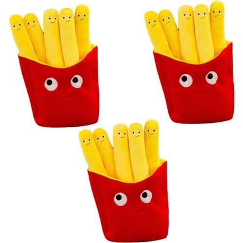 Seat Cushion Stuffed Simulation Fries Doll Interactive Toy Soft Cotton Plush Doll Novelty Throw Pillow Emotion Smooth
