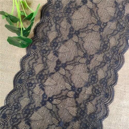 Width 22 cm Black Lace Decorative Fabric DIY Embroidery Sewing Accessories Wedding Dress African Lace Fabric