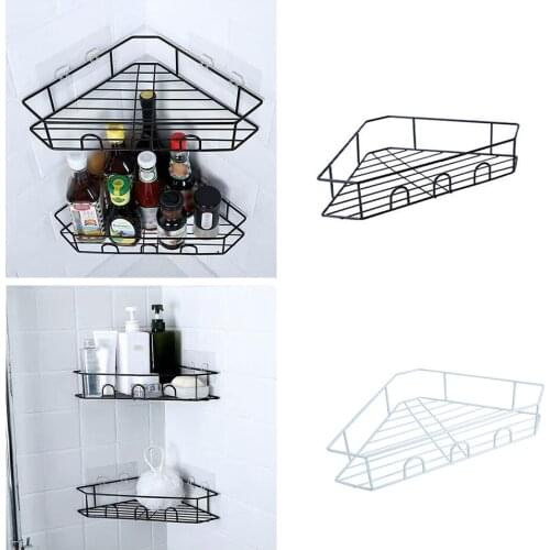 Corner Shelf Iron Bedroom Shelf Organizer Bathroom Accessories Corner Storage Holder Shelves Kitchen Rack Wall Mounted Shelves