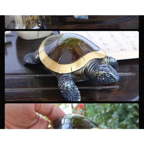 Color changing tortoise tea pet ornaments Creative Zen tea play tea set furnishings home ornaments copper crafts