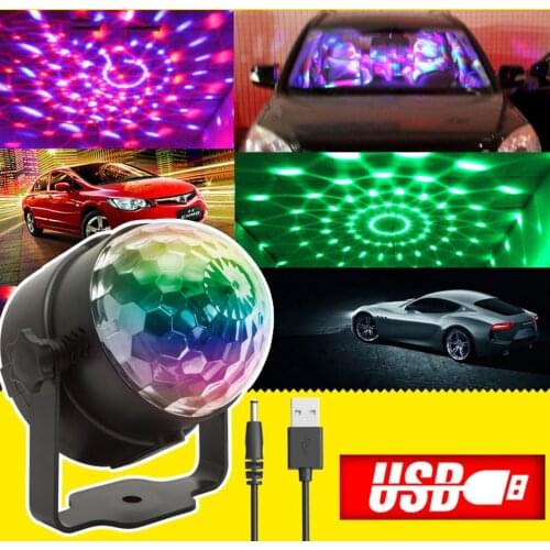 USB LED Disco Stage Lights Voice-Activated Colorful Crystal Ball DJ Party Lights Professional Audio Stage Lights