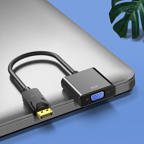 DP to VGA Video Adapter Male Display Port to Female VGA Cables Displayport to VGA for PC Computer Laptop HDTV Monitor Projector