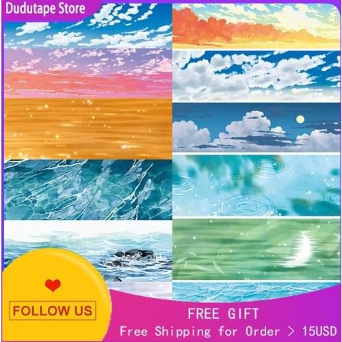 Washi Tape Sticker Supplies Subpackaged Sky Cloud Landscaping