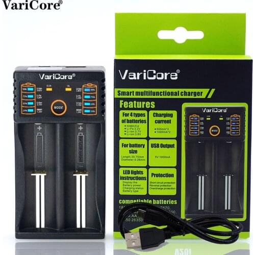 VariCore V20i V10 battery charger for 1.2V NiMH 3.7V Li-Ion 3.2V LiFePO4 3.8V IMR AA/AAA 18650 18350 26650 14500 16340 battery