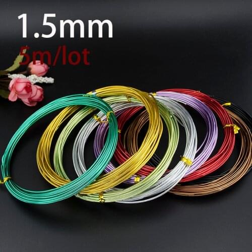 High Quality 1.5MM Anodized Aluminum Craft Wire Multi-optional Mixed Colors 5m/PCs Roll for Jewelry Making DIY Decoration New