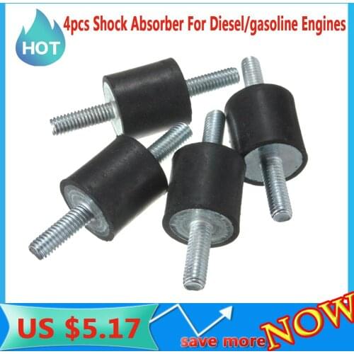 4pcs Shock Absorber Rubber Mounts Isolator M6 Generator Anti Vibration Exhaust Silentblock Bobbins For Diesel/gasoline Engines H