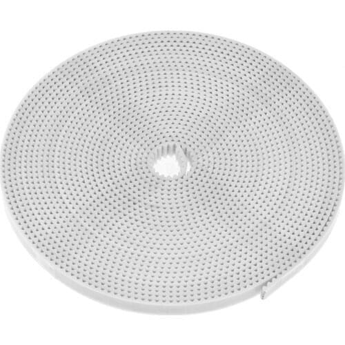 5M. 6mm PU With Steel Core Rubber Fiberglass Timing Belt, GT2 Belt White Color, 2GT Open Timing Belt 6mm Width 5M For 3d Printer
