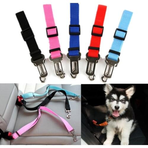 Pet Dog Cat Car Seat Belt Adjustable Seat Belt Lead Rope Pet Safety Travel Goods Traction Collar Leash Pet Accessories