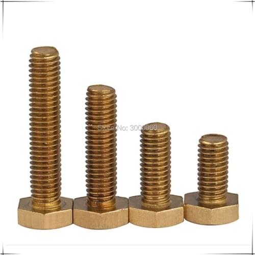 M6 DIN933 Brass Hex Head Bolt 50pcs/lot