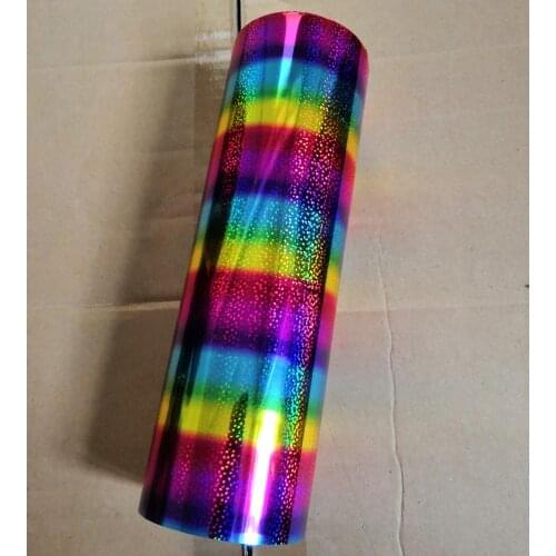 Holographic foil multi color colorful little dot pattern hot press on paper or plastic heat stamping film