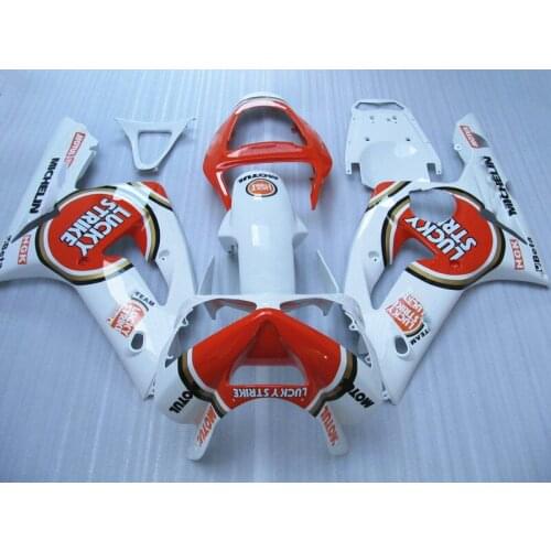 Fairings Set For Kawasaki ZX6R 2003 2004 Ninja 636 White Orange LUCKY STRIKE Fairing Kit ZX-6R 03 04 ZX636 ZD5