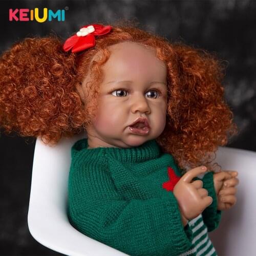 KEIUMI 22 Inch Full Body Silicone Reborn Baby Doll Toy Vinyl Real Life Reborn Doll Bebe Reborn Girl Birthday Gift Bathe Toy