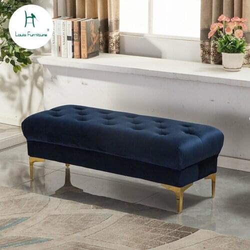 Louis Fashion Bench Fitting Room Stool Clothing Shoes Storage Long Sofa Chair Tailstock European