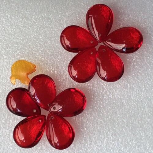 30pcs 16*22mm Curtains Partitions Entrance Loose Bead Chandelier Sparkle Crystal Smooth Prisms Hanging Drop Pendants+free rings