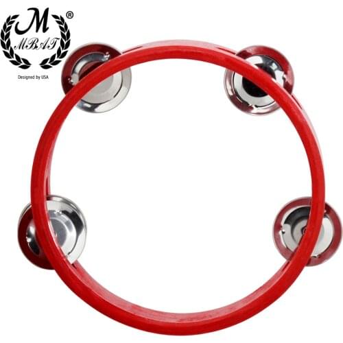 M MBAT Spin Rattle Wooden Hand Bell Percussion Instrument Freestyle Tambourine Portable Kids Musical Gift Educational Toy